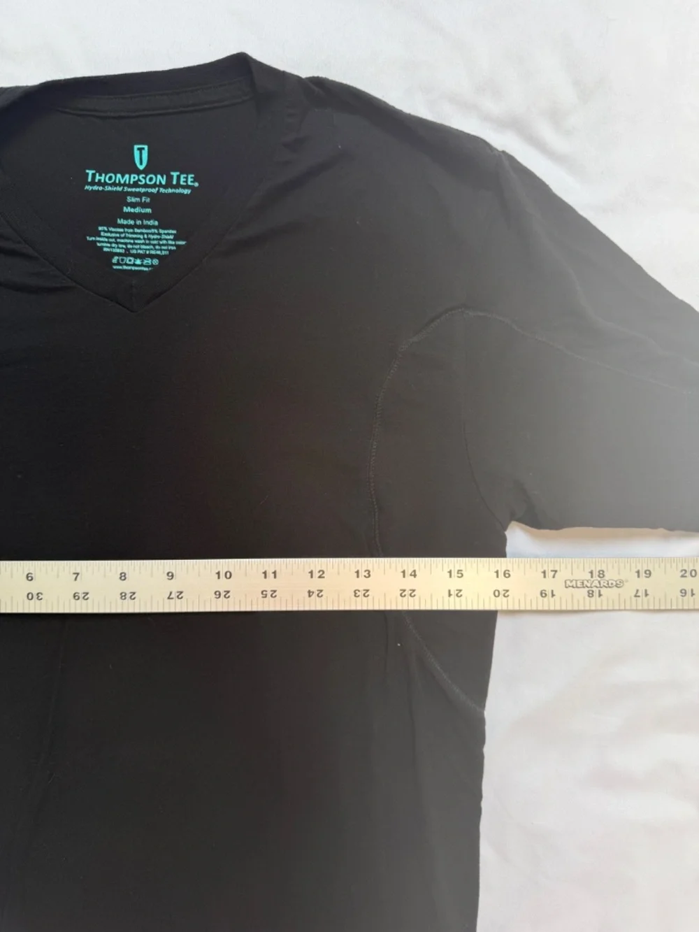 Thompson Tee Slim Fit v-neck Undershirt Mens Medium Black Sweatproof